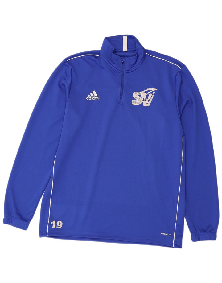 Мужской пуловер с воротником на молнии ADIDAS Aeroready, спортивный костюм, топ XL, синий