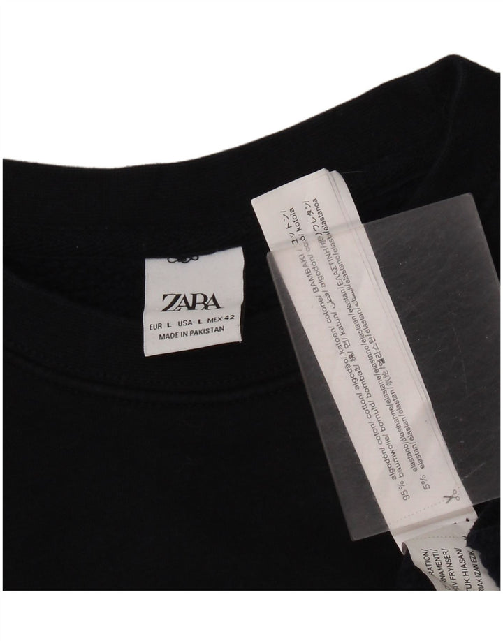 Мужской свитшот с рисунком Zara, большой хлопковый джемпер темно-синего цвета в морском стиле