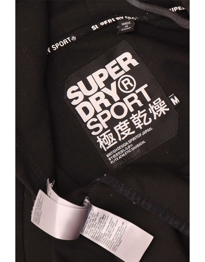 Женский свитер с капюшоном на молнии Superdry UK 12, средний черный, полиэстер