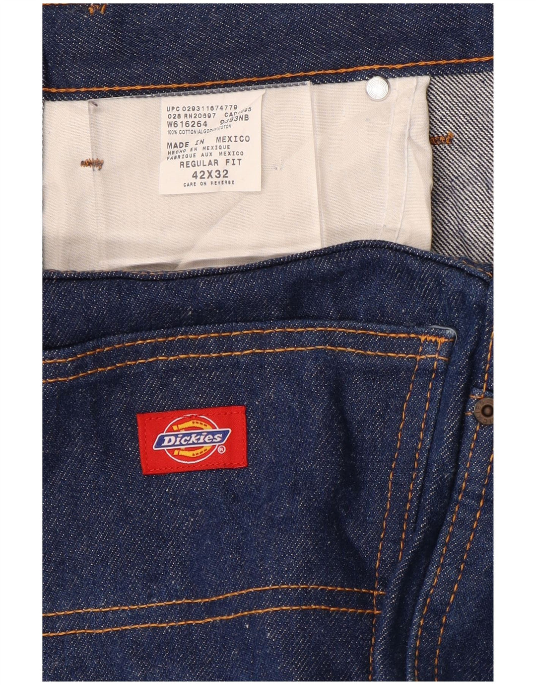 Мужские прямые джинсы DICKIES стандартного кроя W42 L34, синий хлопок