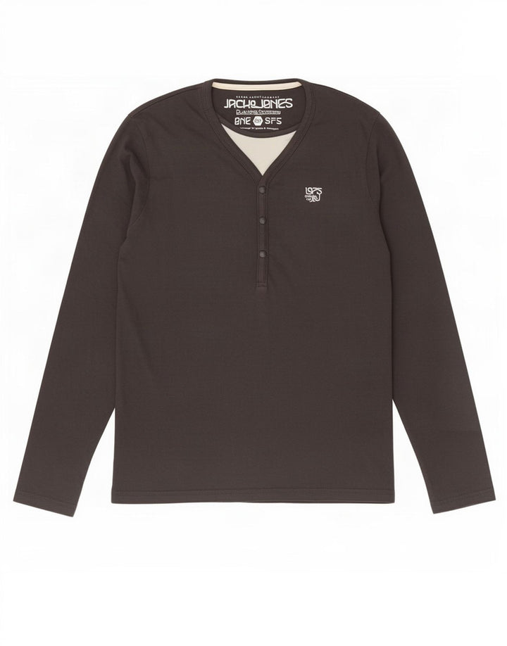 Jack & Jones Мужской топ с длинным рукавом среднего серого цвета
