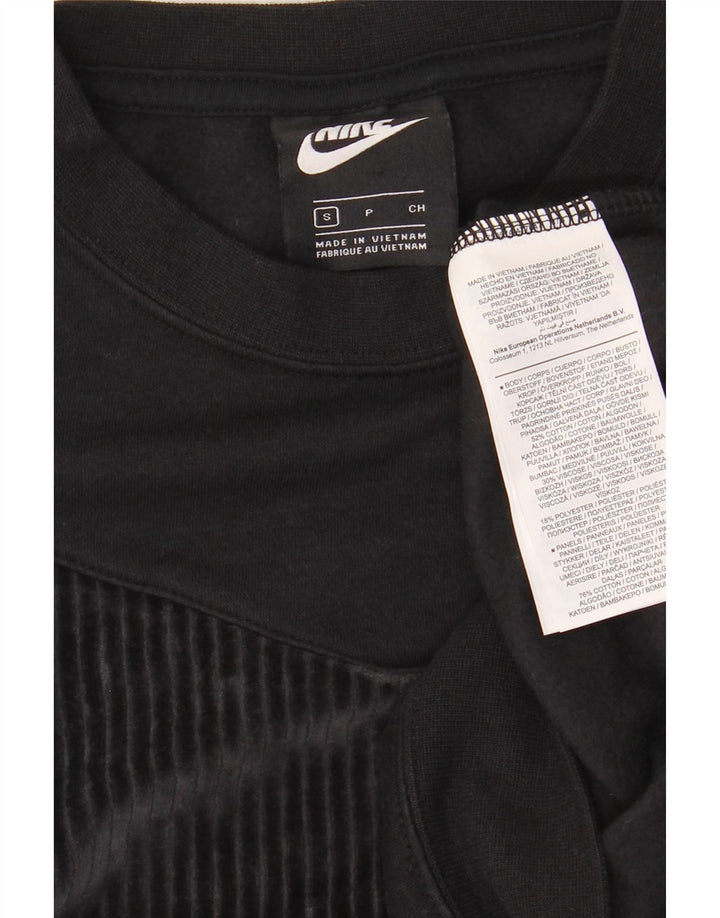 Женский укороченный свитшот оверсайз Nike UK 10, маленький черный хлопковый джемпер