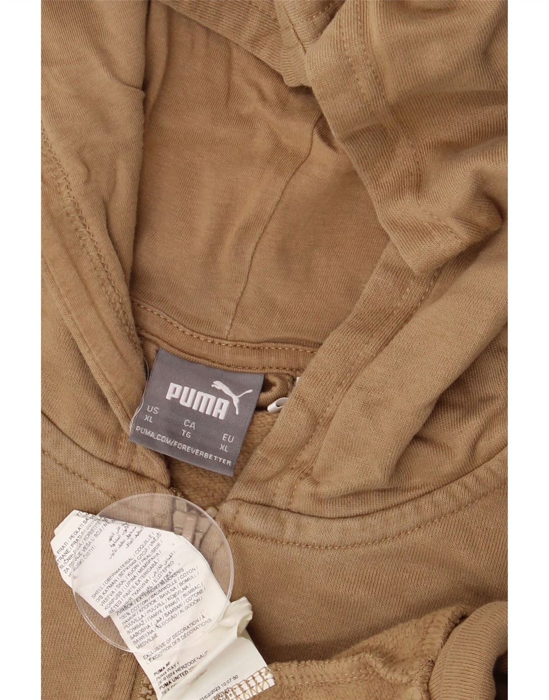 Мужской свитер с капюшоном на молнии Puma XL, коричневый хлопок