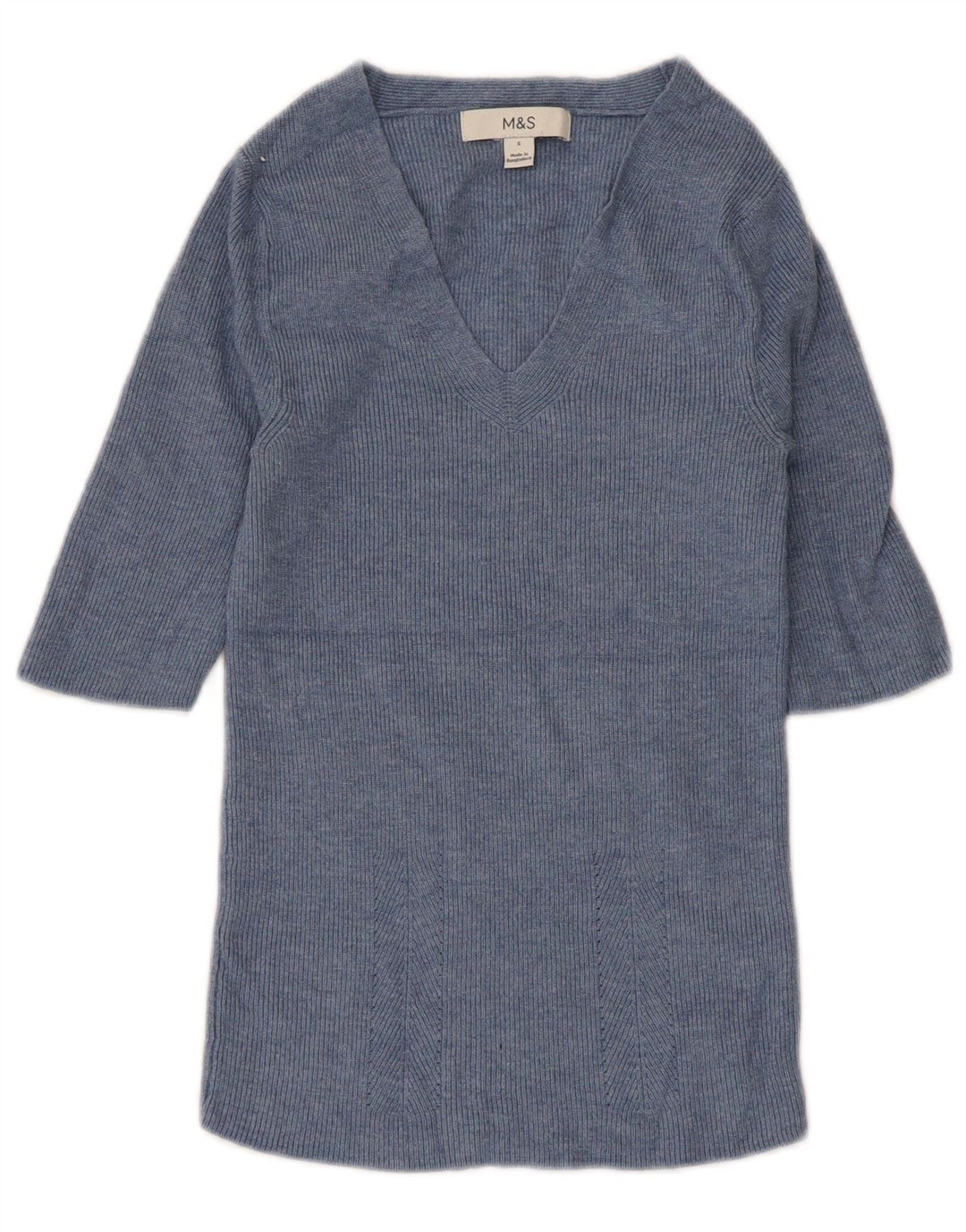 Женская блузка Marks & Spencer Top UK 8, маленькая, синяя, вискоза