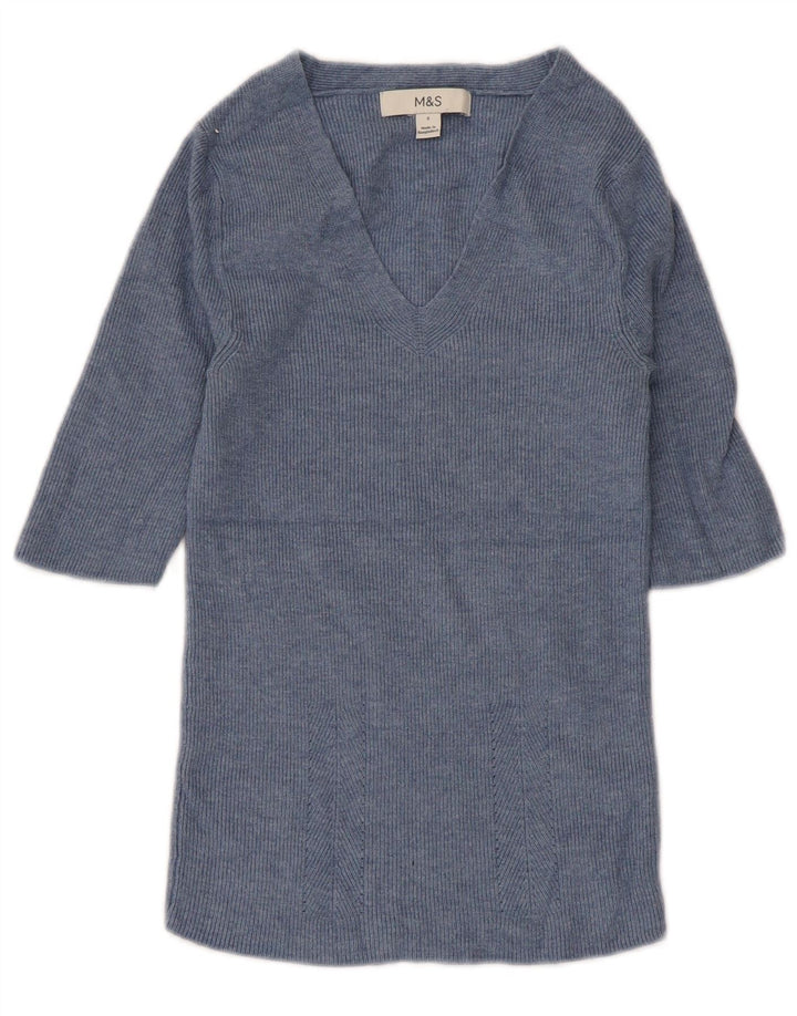 Женская блузка Marks & Spencer Top UK 8, маленькая, синяя, вискоза