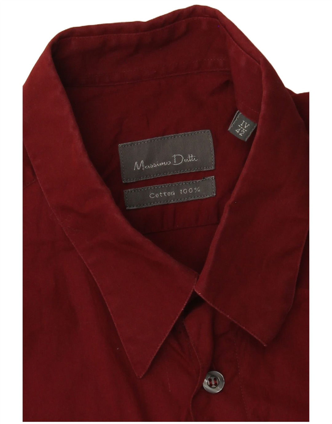Мужская рубашка Massimo Dutti, размер 42, большая бордовая, хлопок