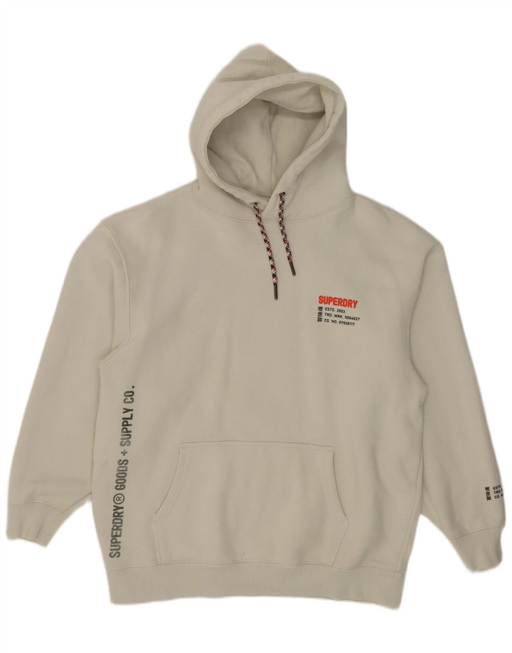 Мужской джемпер с капюшоном Superdry с рисунком, средний, белый, хлопок