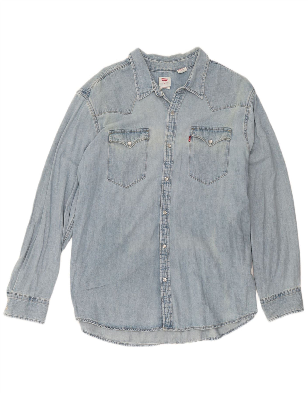 Мужская джинсовая рубашка Levi's XL, синяя, хлопок