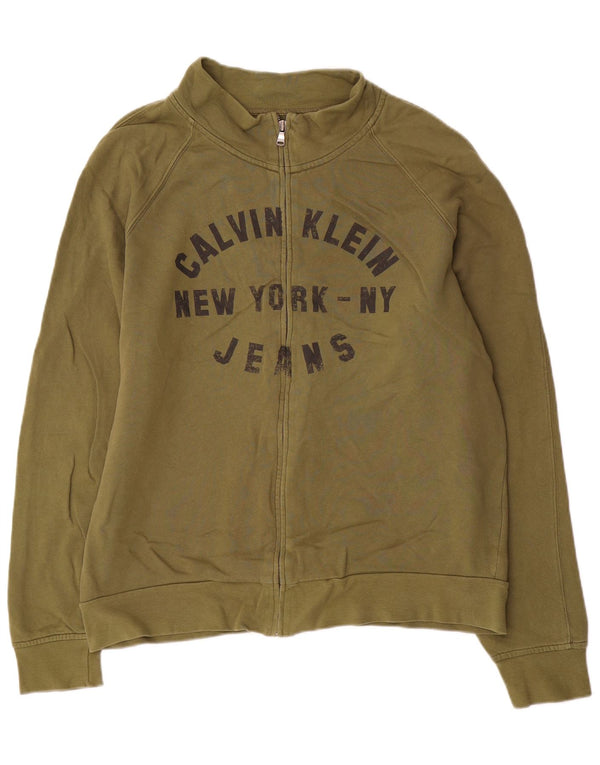 Calvin Klein Jeans Мужской спортивный костюм с графическим рисунком, верхняя куртка 3XL, хлопок цвета хаки