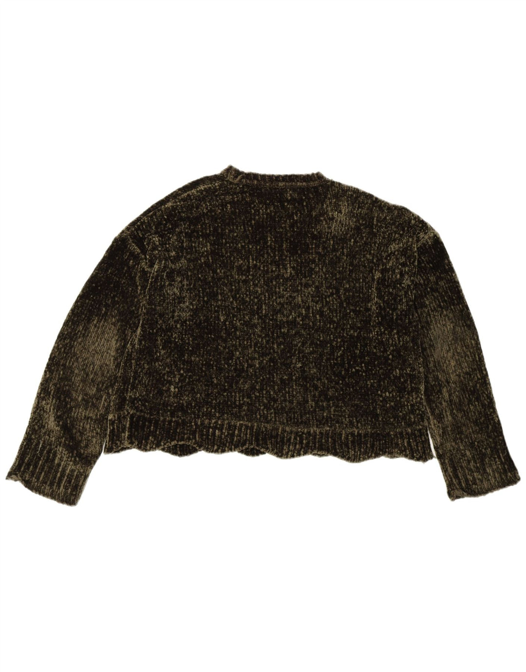 Женский свободный джемпер с вырезом «лодочка» Zara UK 10, маленький, цвет хаки, полиэстер