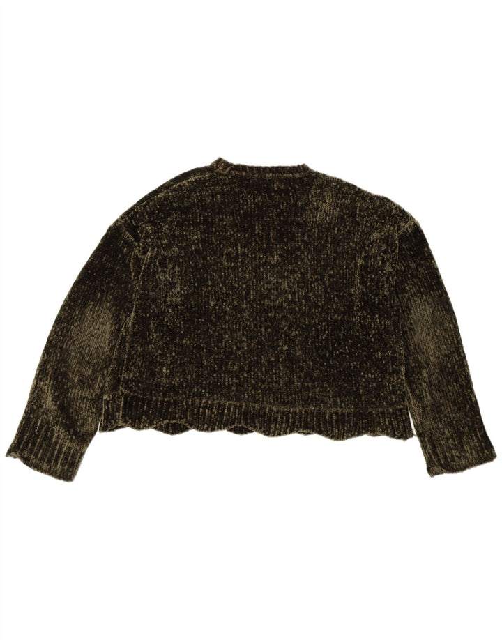 Женский свободный джемпер с вырезом «лодочка» Zara UK 10, маленький, цвет хаки, полиэстер