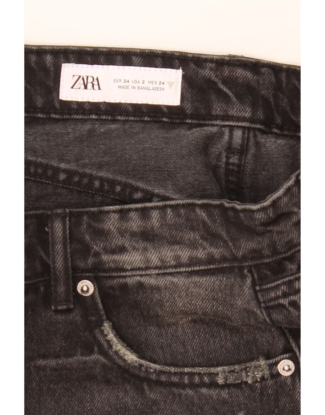 Женские джинсовые шорты ZARA EU 34 2XS W24, черные