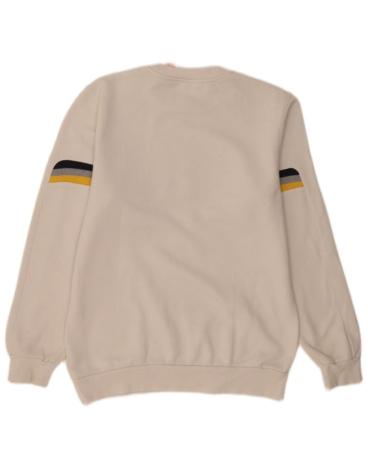 Женский свитер с рисунком Adidas UK 14, средний белый хлопок, толстовка
