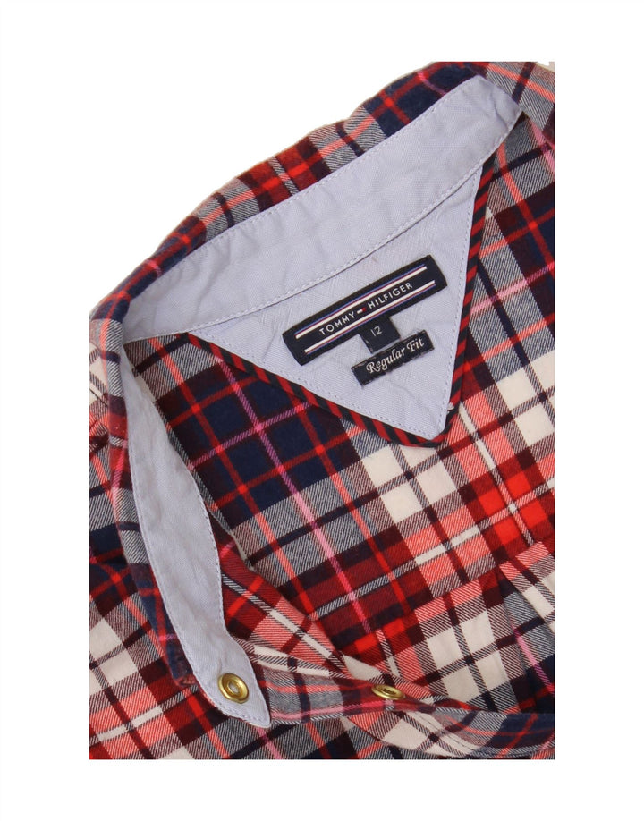 TOMMY HILFIGER Womens Regular Fit Flannel Shirt US 12 Large Red Check Vintage Tommy Hilfiger and Second-Hand Tommy Hilfiger from Messina Hembry 