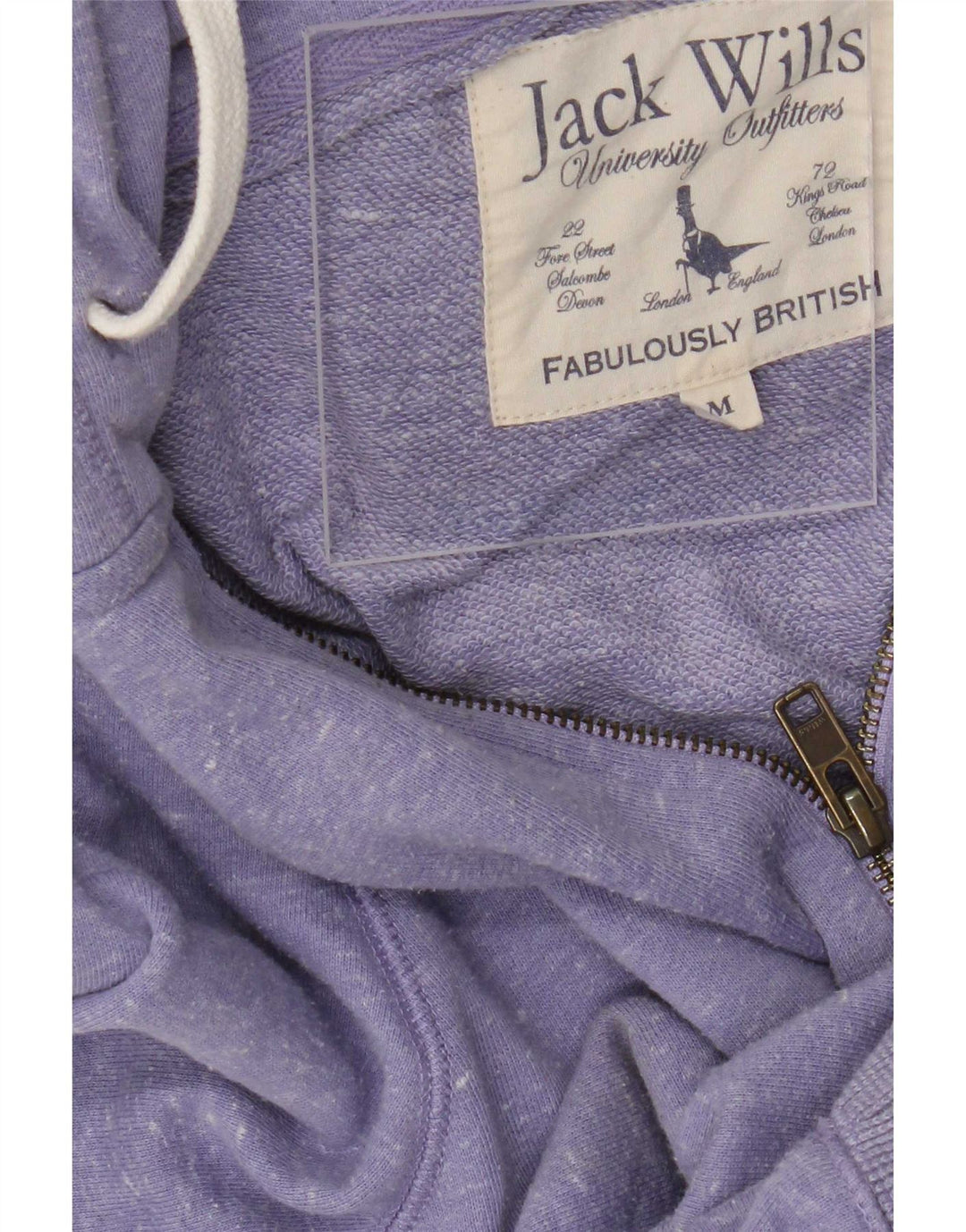 Мужской свитер с капюшоном и молнией с графическим рисунком Jack Wills, средний фиолетовый полиэстер с крапинками