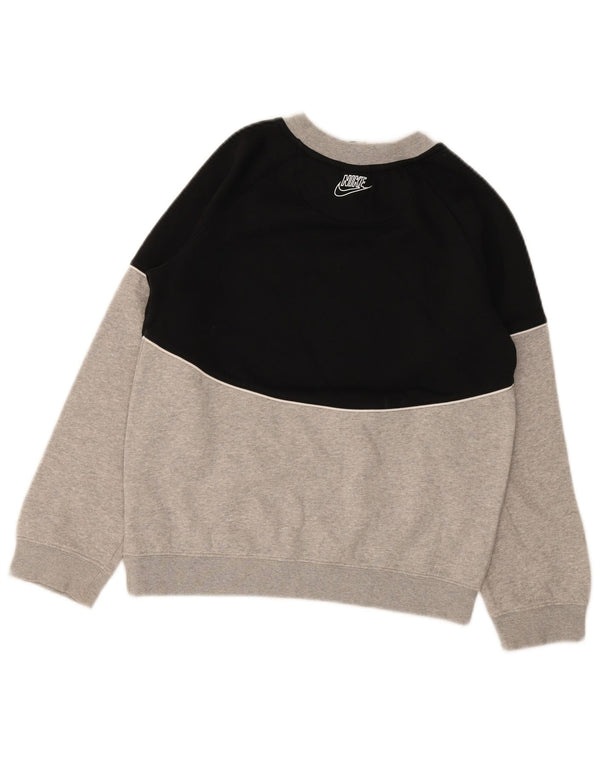 Nike Boys Graphic Sweatshirt Jumper 12-13 Years Large Black Colourblock