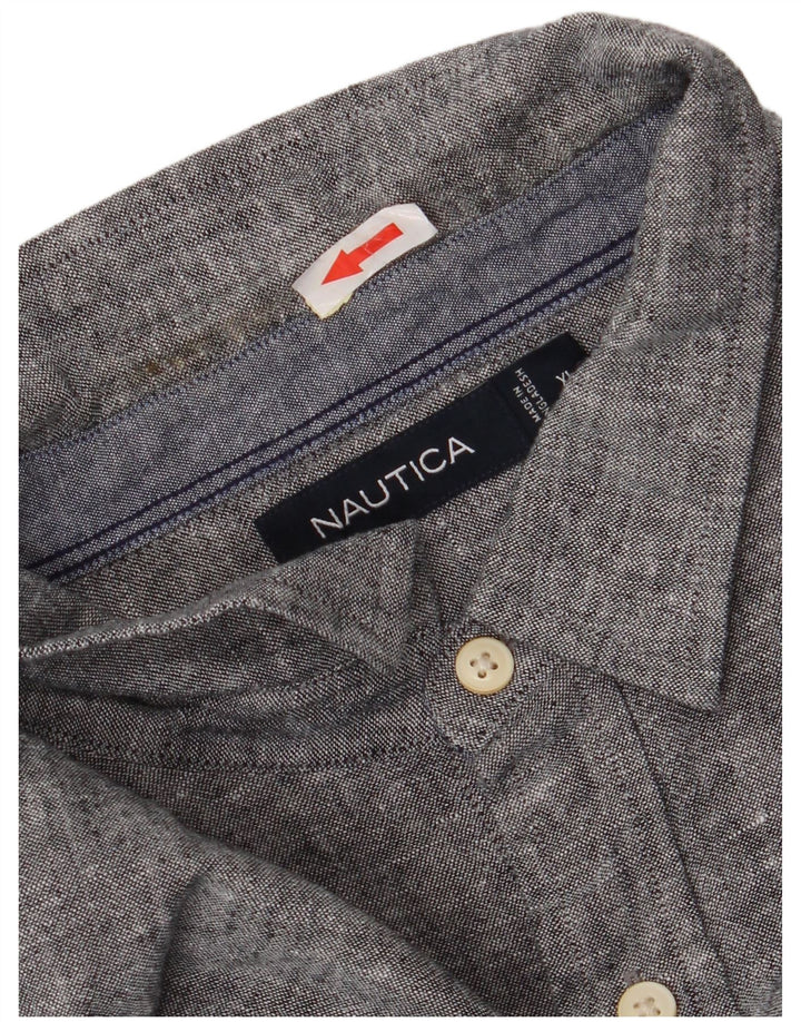Мужская рубашка Nautica XL серого цвета в крапинку