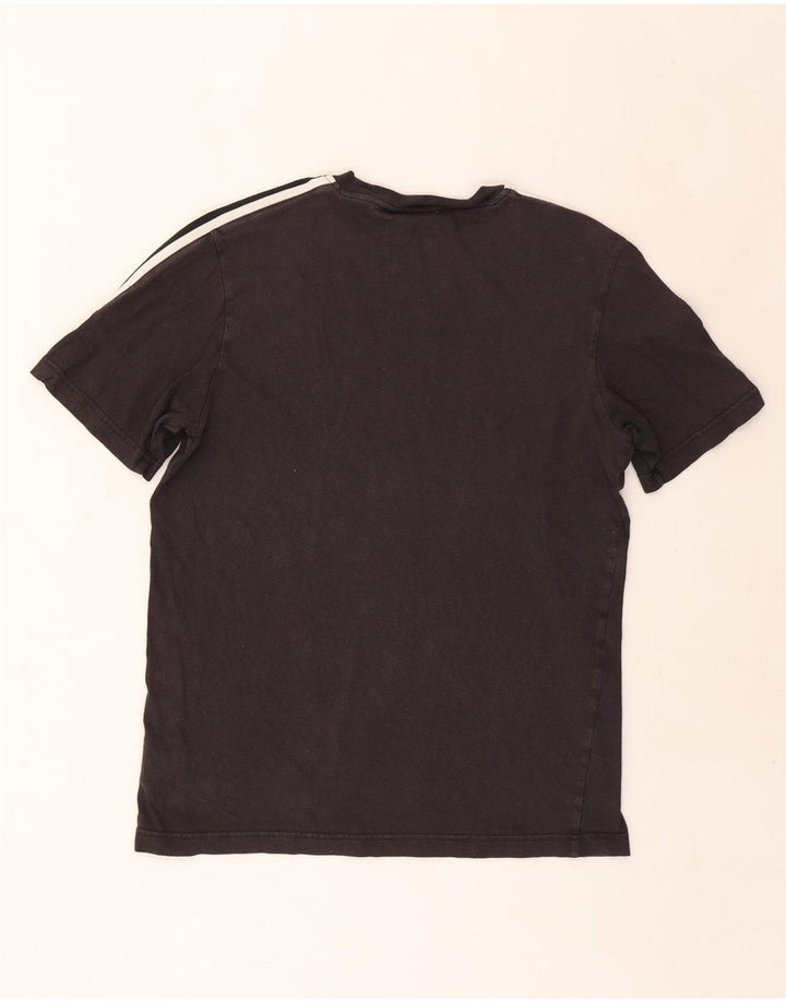Мужская футболка Adidas с рисунком, маленькая, черная, хлопковая