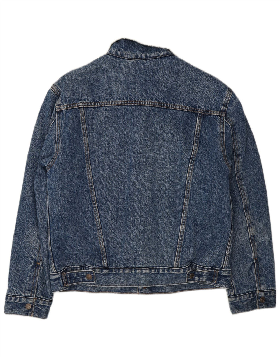 Мужская джинсовая куртка шерпа Levi's UK 36, маленькая синяя, хлопок