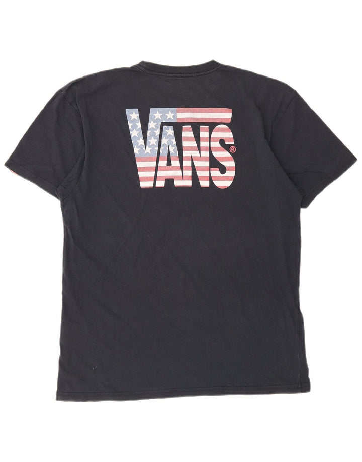 Мужская футболка с рисунком Vans, большой темно-синий хлопок