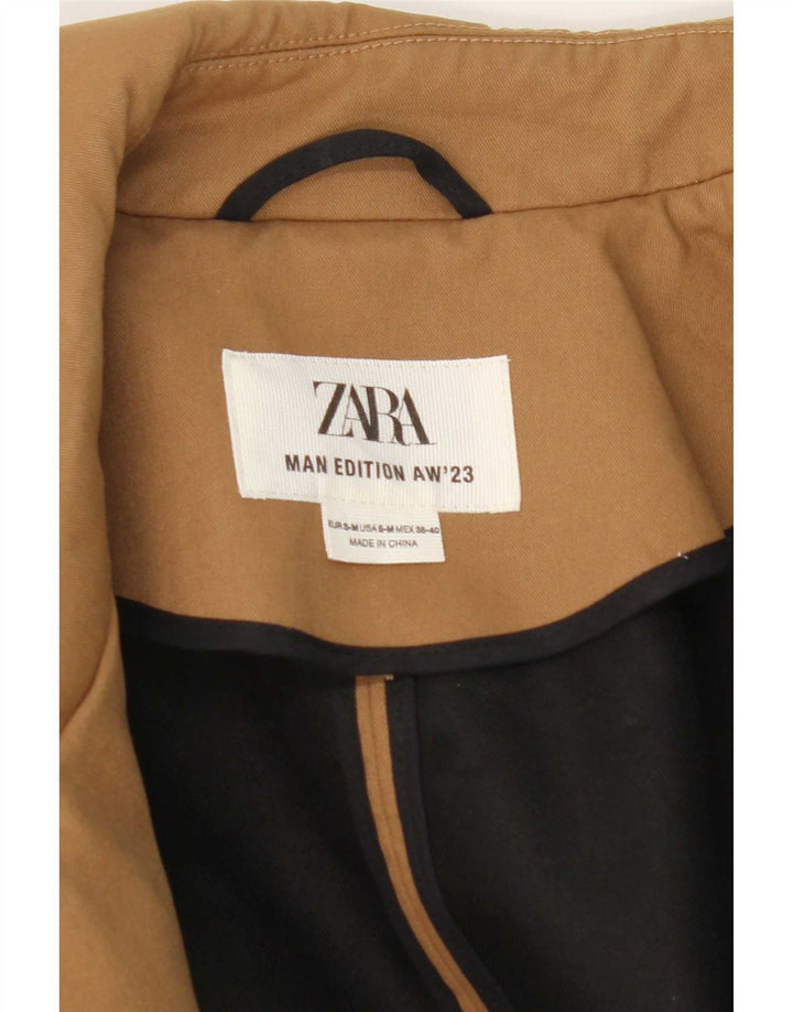 Мужское пальто Zara UK 38, средний бежевый, полиэстер