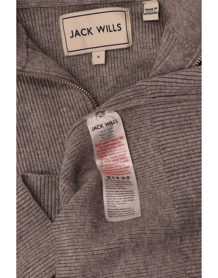 Мужской джемпер с воротником на молнии Jack Wills, маленький серый вискоза