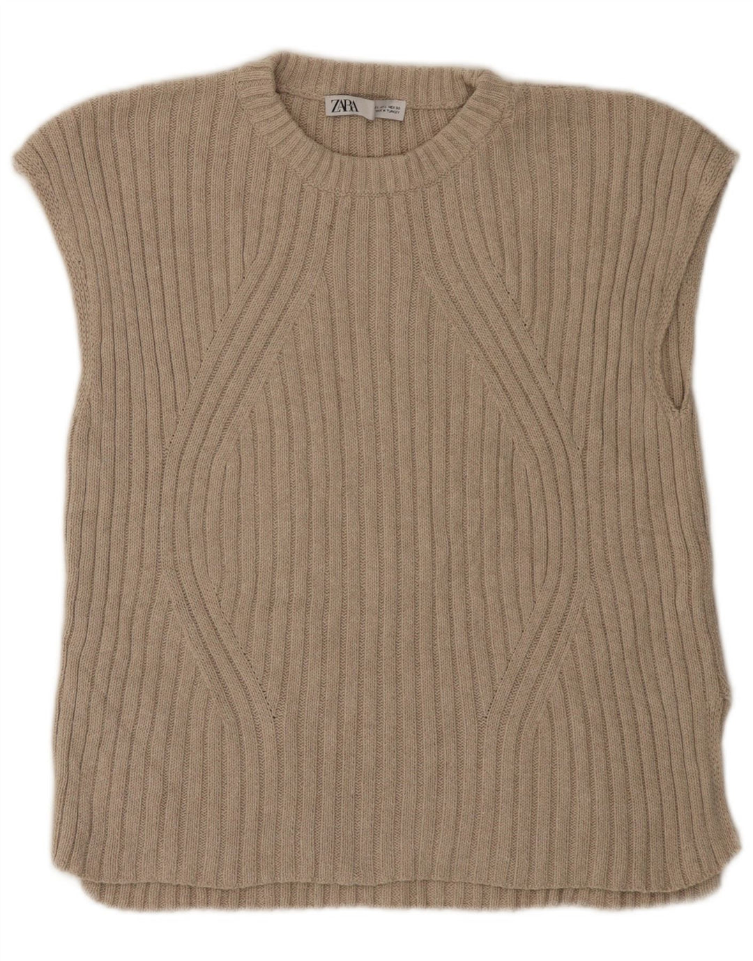 Женская майка Zara Vest UK 16, большой размер, бежевый полиэстер