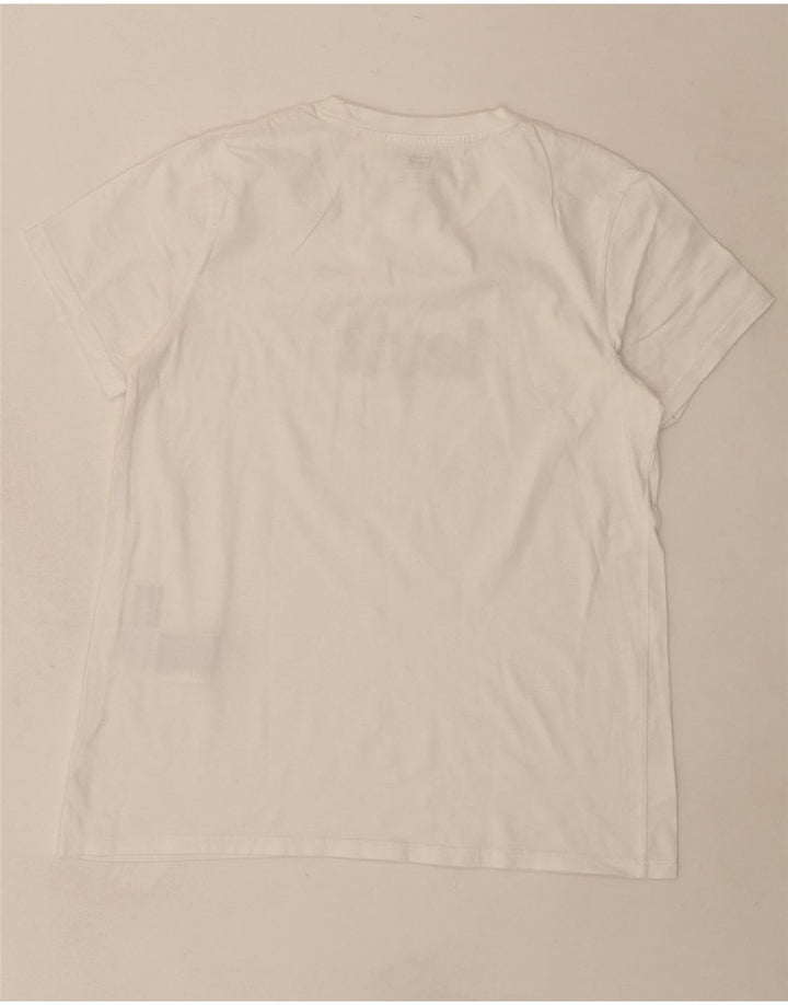LEVI'S Womens Graphic T-Shirt Top UK 12 Medium White Cotton Vintage Levi's and Second-Hand Levi's from Messina Hembry 