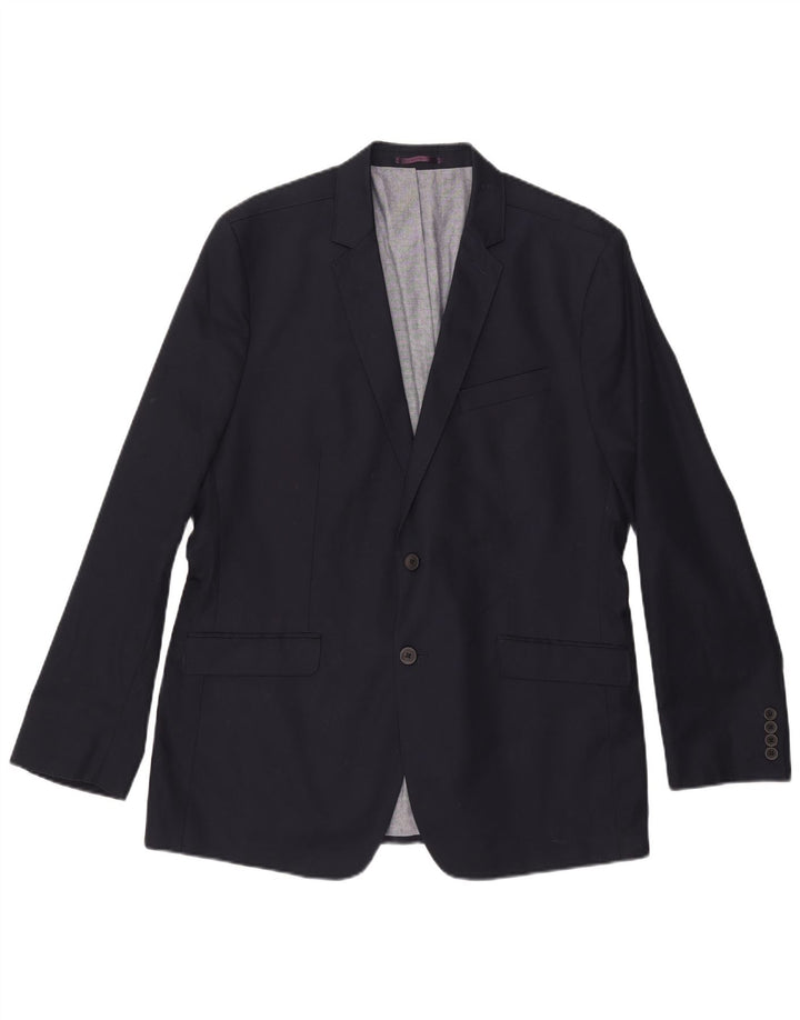 Мужской пиджак Ben Sherman на 2 пуговицах, Великобритания 44, 2XL, темно-синий, хлопок