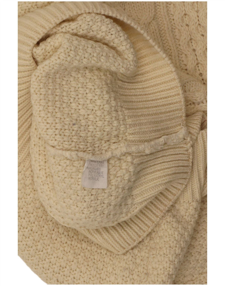 ВИНТАЖНЫЙ женский джемпер с высоким воротником, Великобритания, 18 XL, белая шерсть