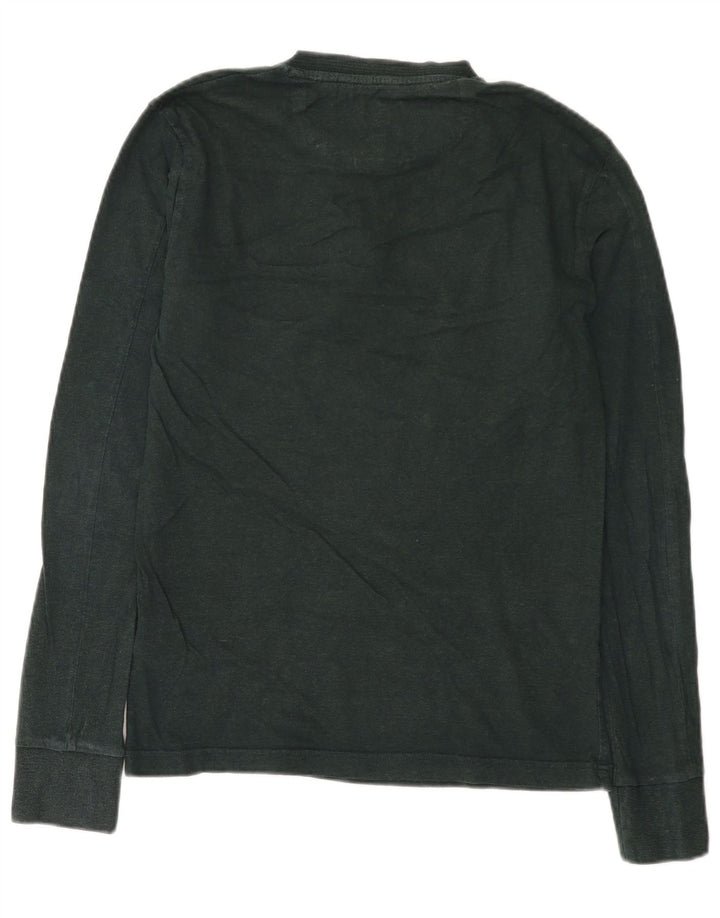 Мужской топ Superdry с длинным рукавом, средний зеленый хлопок, хлопок
