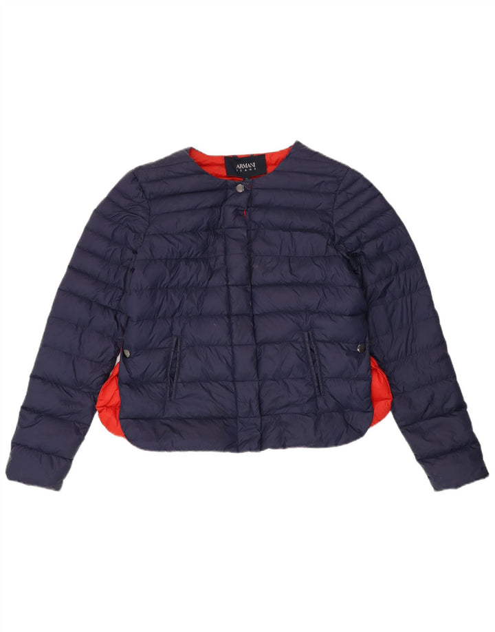 Женская стеганая куртка Armani Jeans IT 44 Medium Navy Blue Colorblock