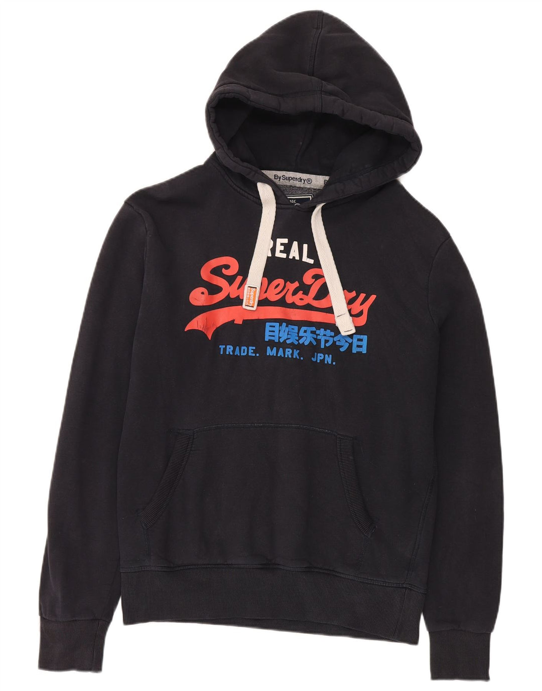 Мужской джемпер с капюшоном Superdry, черный, хлопковый, среднего размера