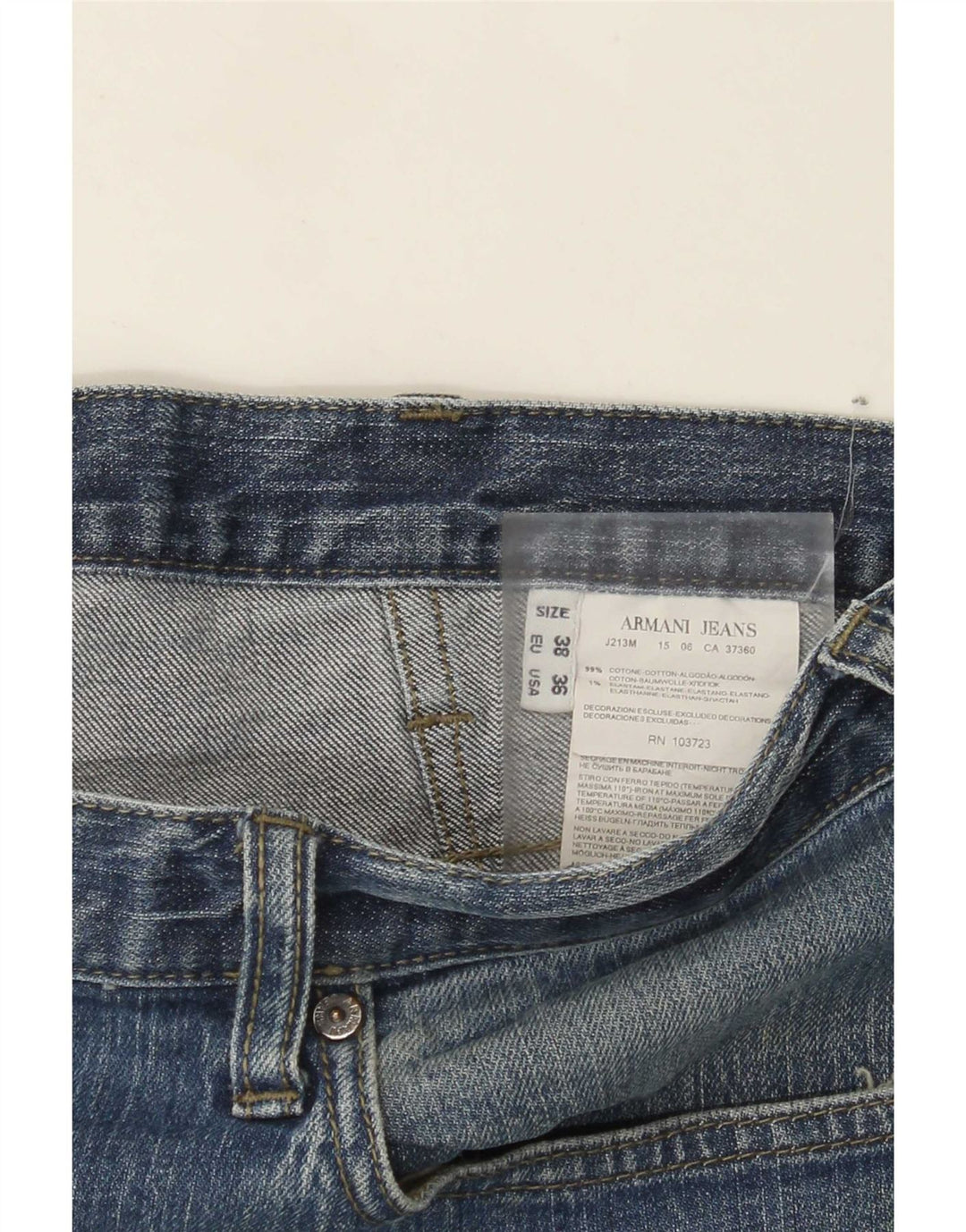 Мужские прямые джинсы Armani W36 L30 синие, хлопок