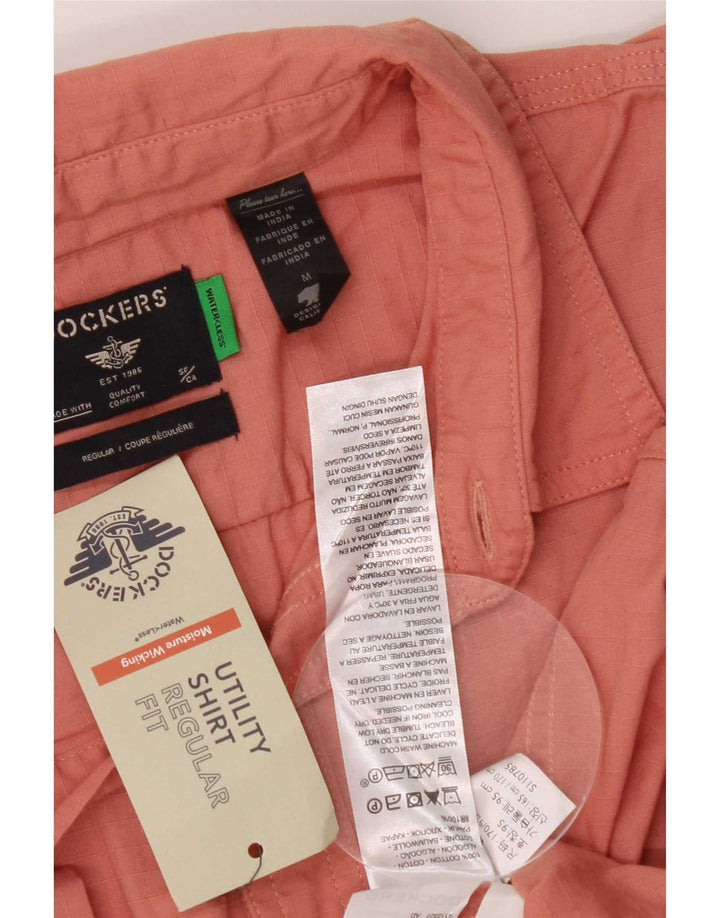 Dockers Мужская рубашка стандартного кроя с коротким рукавом среднего оранжевого цвета, хлопок