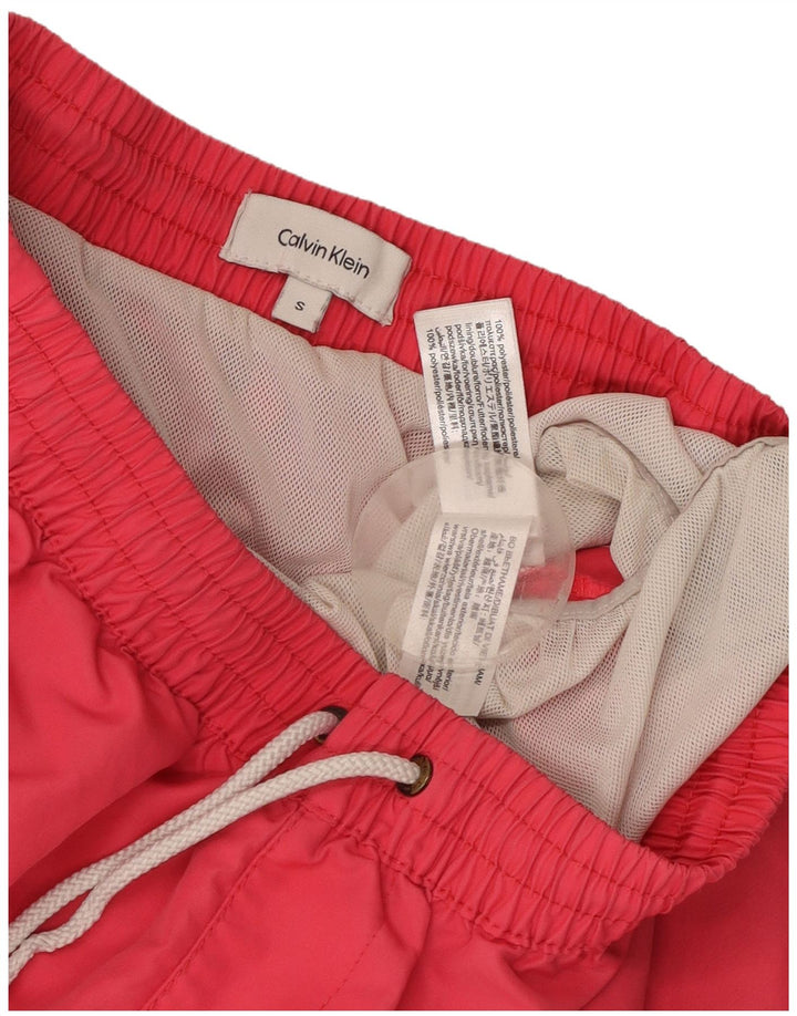 Calvin Klein Мужские шорты для плавания с рисунком, маленькие розовые, полиэстер с цветными блоками
