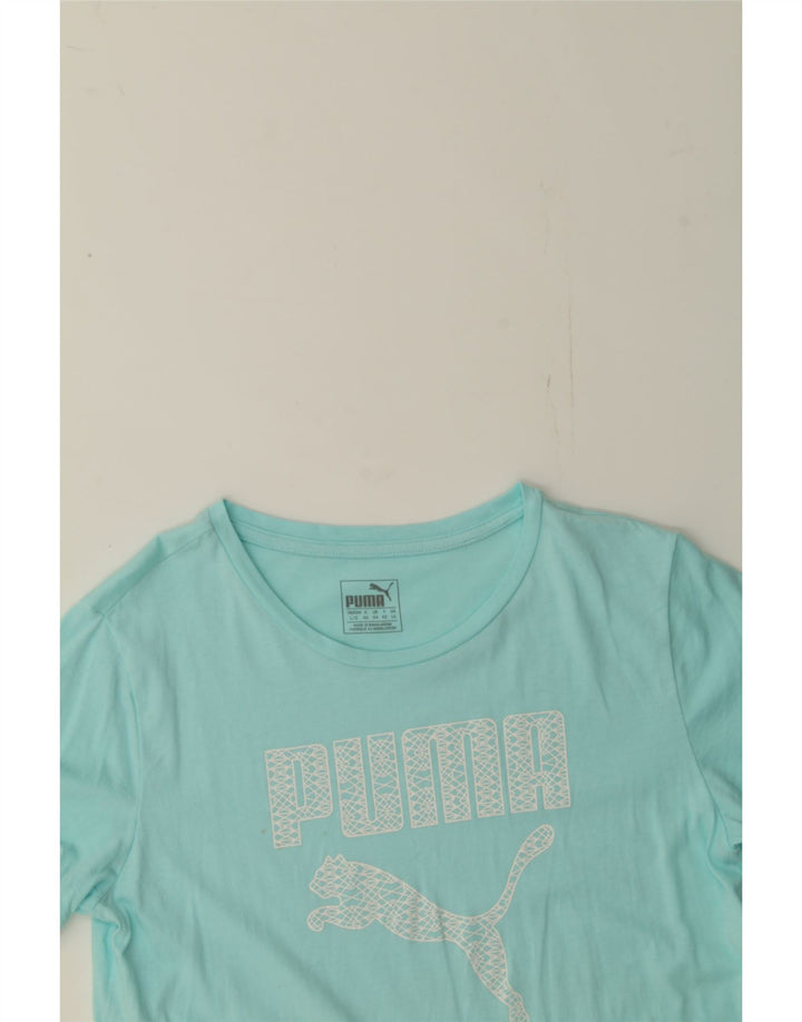 PUMA Womens Graphic T-Shirt Top UK 14 Large Turquoise Vintage Puma and Second-Hand Puma from Messina Hembry 