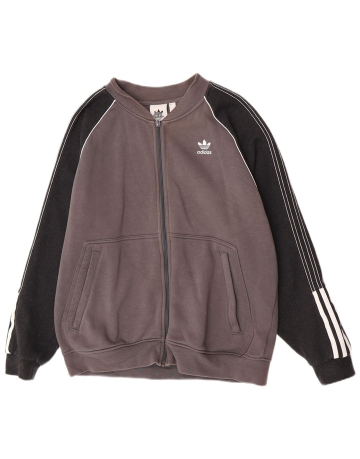 Мужской спортивный костюм Adidas, большая серая хлопковая куртка с цветными блоками