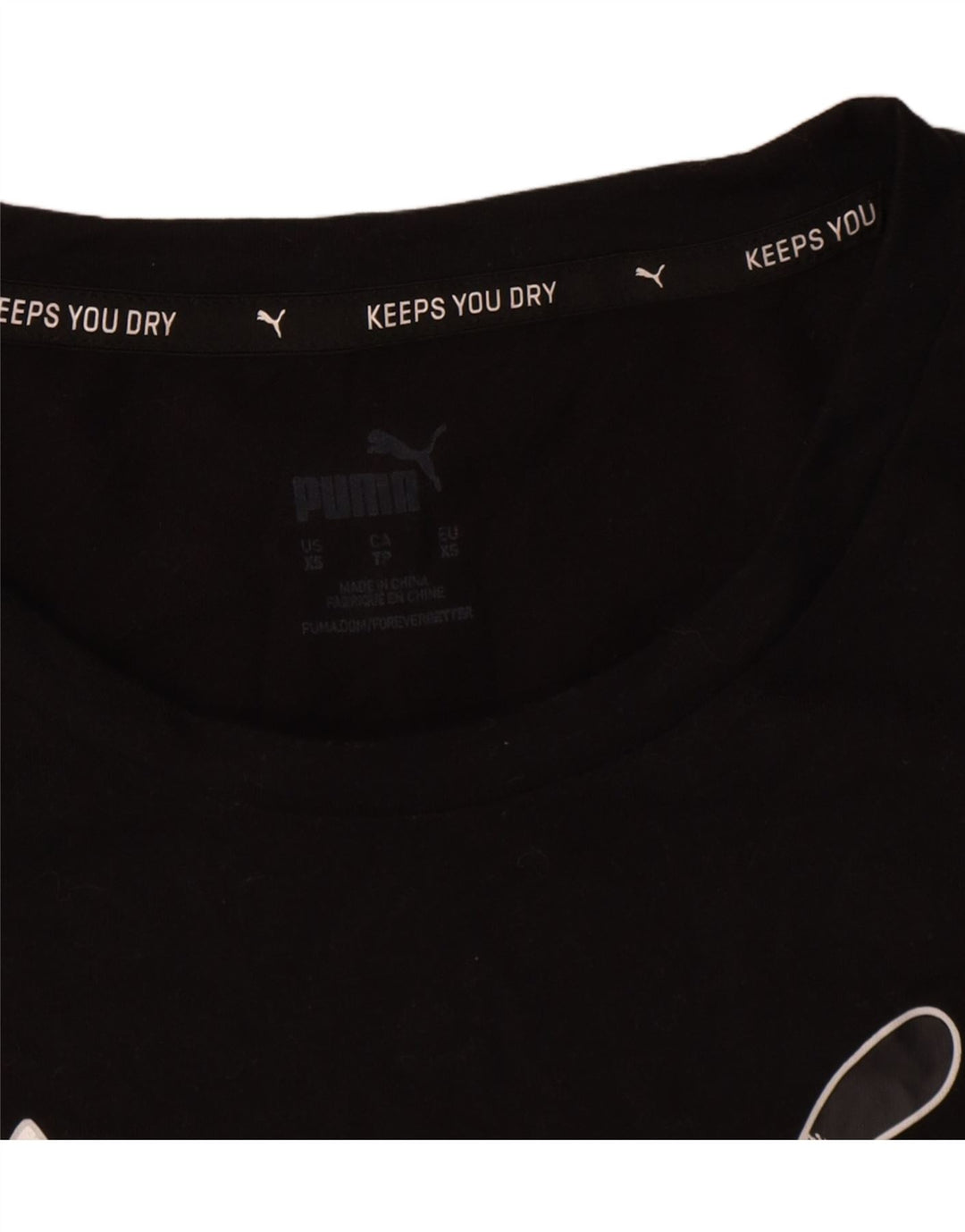 Женская футболка оверсайз с рисунком Puma Top UK 6 XS, черный полиэстер