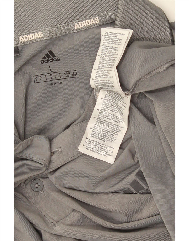 Мужская рубашка-поло ADIDAS, большая серая, полиэстер