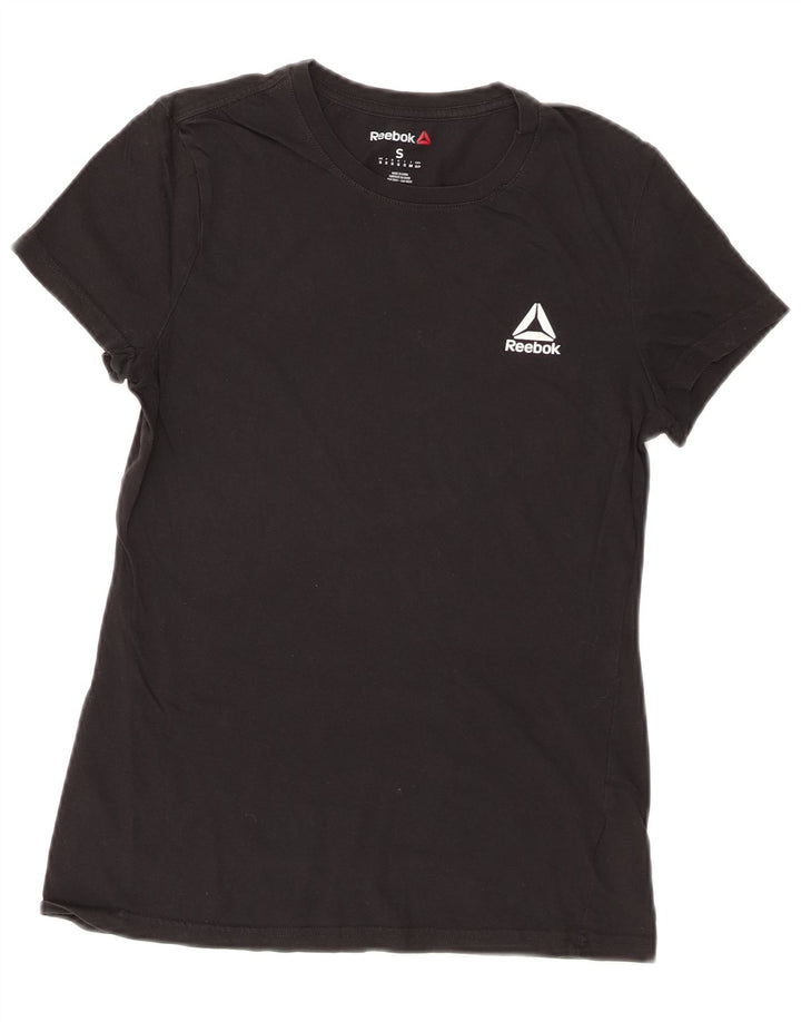 Женская футболка Reebok Top UK 8, маленькая, черная, хлопок