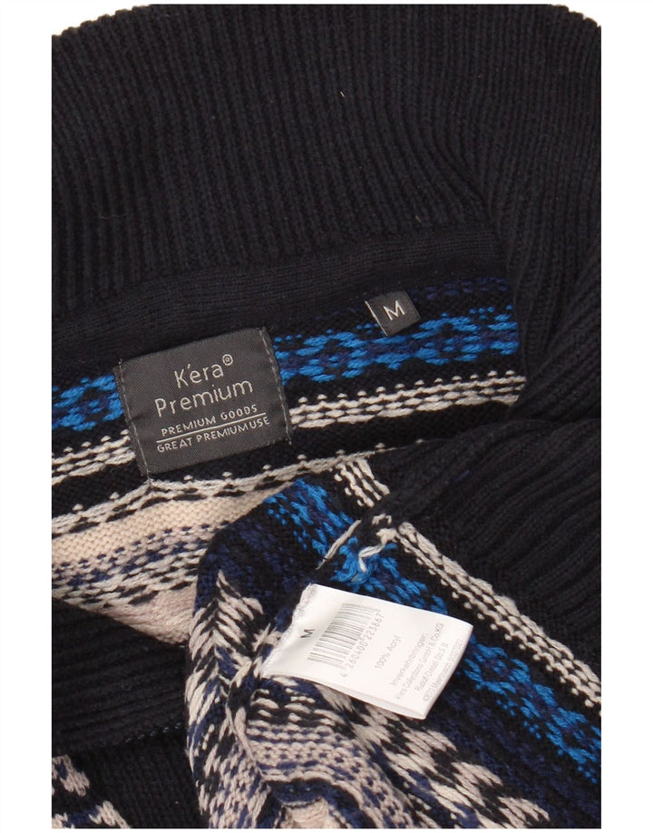 ВИНТАЖНЫЙ мужской джемпер с воротником на молнии, средний акриловый свитер в разноцветную полоску