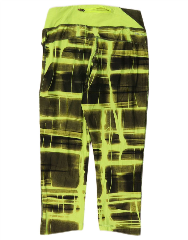 Женские спортивные брюки Nike Dri Fit UK 8, маленькие зеленые клетчатые брюки из полиэстера