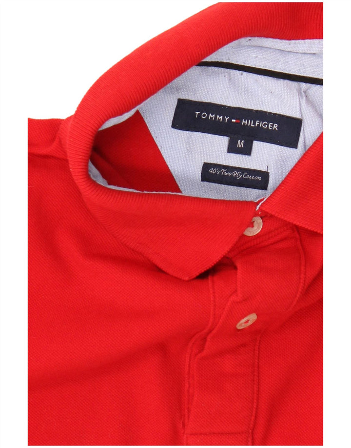 Мужская рубашка-поло Tommy Hilfiger из хлопка среднего красного цвета