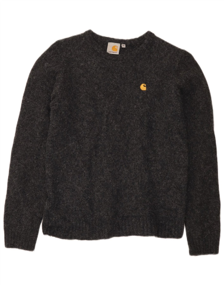 Свитер Carhartt для мальчиков с круглым вырезом, 7–8 лет, шерсть среднего серого цвета