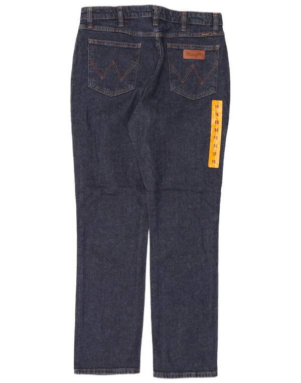 Женские прямые джинсы Wrangler с высокой талией США 16 XL W32 L32 Темно-синие