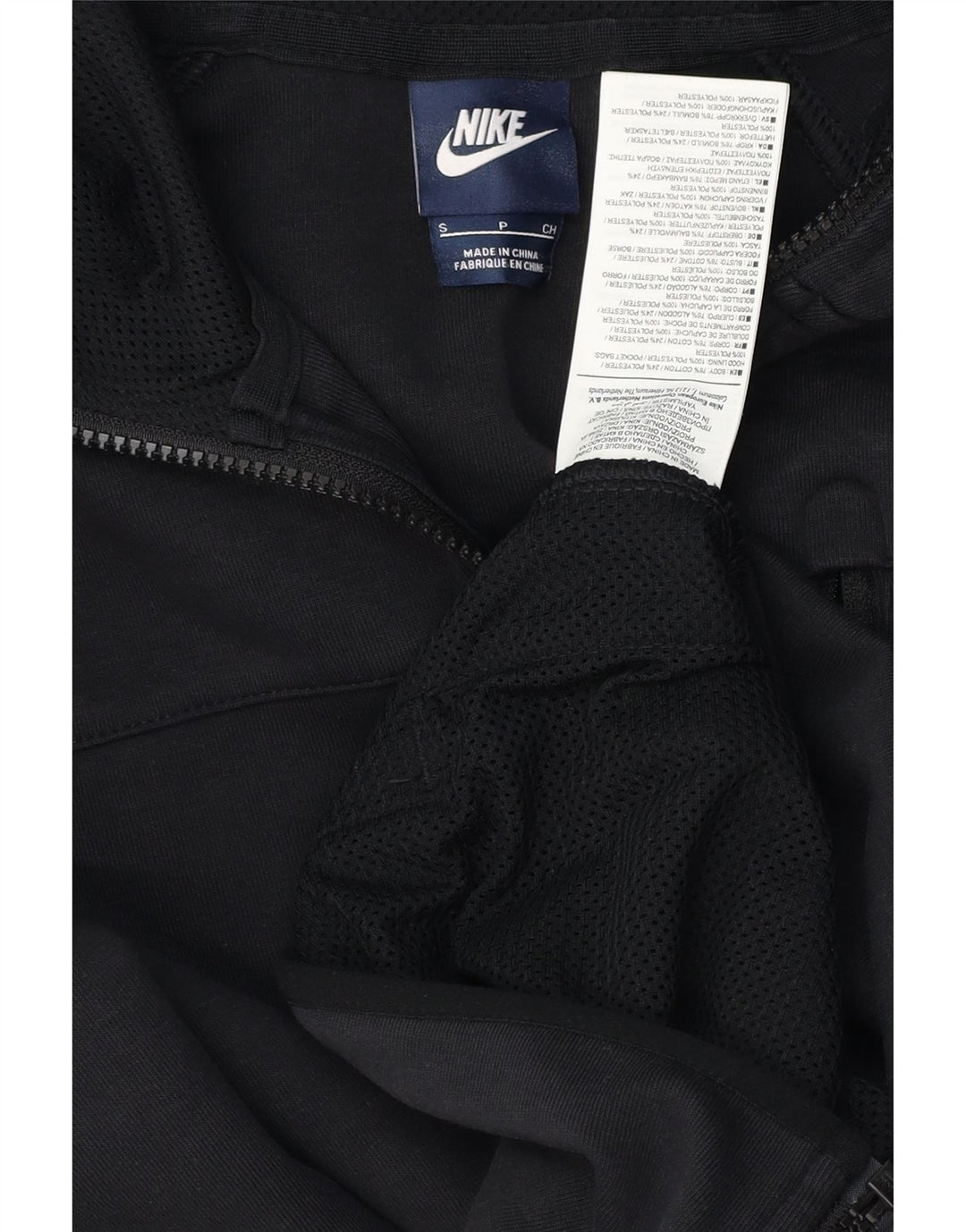 Мужской свитер с капюшоном на молнии NIKE, маленький черный, хлопковый