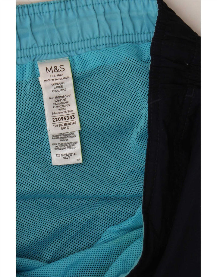 Мужские шорты для плавания Marks & Spencer, большие темно-синие, полиэстер