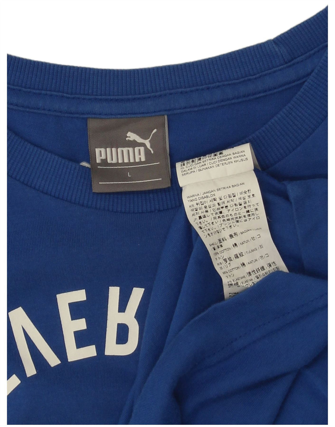 Мужская футболка с рисунком Puma, большой синий хлопок