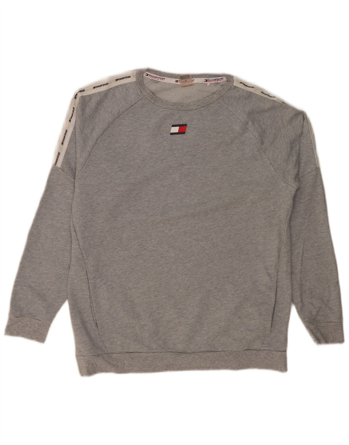 Мужской свитшот с рисунком Tommy Hilfiger, средний серый с цветными блоками